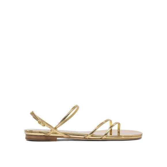 Studio Amelia Gold Leather Sandals With Multiple Straps - NWT